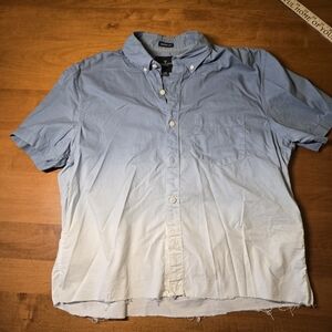 American Eagle Outfitters Blue to White Ombre Shirt